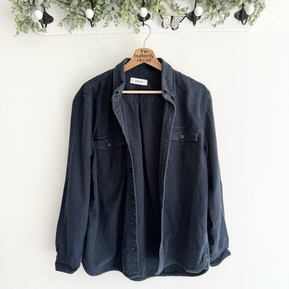 Everlane Other - Everlane Men’s The Brushed Flannel Shirt Navy Long Sleeves Collared Size Large